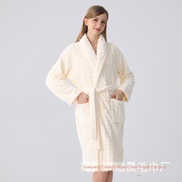 Sweethoney Peignoir d'hiver sans manches en velours jacquard à col rabattu, absorbant l'eau et à séchage rapide