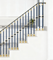 Rampe d'escalier en aluminium en forme de S pour villa et appartement, design de luxe, fabrication en gros, fourniture d'usine