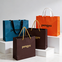 Sacs shopping en papier personnalisés avec impression de logo laminé mat pour l'emballage de produits de beauté, de cosmétiques, de maquillage, de cadeaux, de vêtements, vente en gros