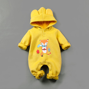 Vêtements pour bébés nouveau-nés en gros, coton biologique naturel, motif de dessin animé mignon, barboteuse pour nourrissons - Product Image 3
