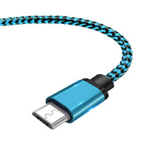 Câble de charge et de transfert de données USB Micro en cuivre pur tressé en nylon de 1 m et 2 m pour appareils mobiles