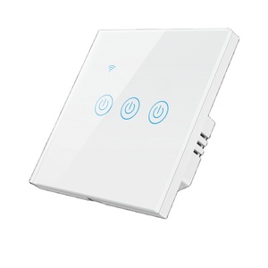 SLS WiFi Interruptor táctil inteligente <span class=keywords><strong>3</strong></span> <span class=keywords><strong>Gang</strong></span> ABS Interruptor de luz de pared Control remoto Estándar DE LA UE Single Live Wire Google Alexa 240V - Product Image 1