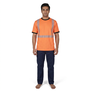 Camiseta de Trabajo de Alta Visibilidad Personalizada al por Mayor, Camiseta de Seguridad Reflectante para Hombre, Camisetas de Trabajo con Bolsillo para Construcción - Product Image 1