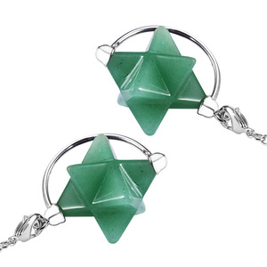 Natural Crystal Healing <strong>Stone</strong> Merkabah Pendant Reiki Gemstone Green Aventurine <strong>Jade</strong> <strong>Stone</strong> <strong>Black</strong> Obsidian Wicca Pendulum Dowsing - Product Image 6