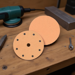 TTAKE Velcro Sanding Discs 120 Grit 8+1 Holes Fiber <b>Abrasive</b> Discs For Power <b>Tools</b> - Product Image 3