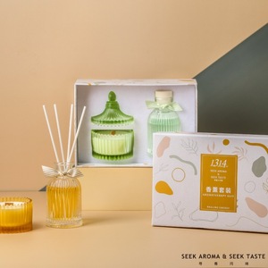 Reed Diffuser <b>Set</b> Glass <b>Candle</b> Gift Box Long Lasting Aroma Home Bedroom Fragrance Decorations - Product Image 2