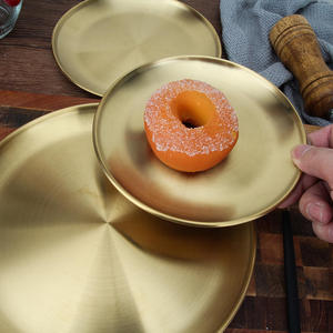 Custom <strong>Gold</strong> <strong>Charger</strong> <strong>Plates</strong> Outdoor Camping Serving Tray Decorative Round Restaurant Korean 304 Stainless Steel Dinner <strong>Plate</strong> - Product Image 2