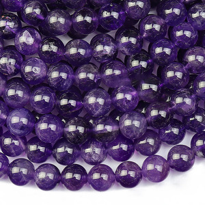 Ametista Natural de Alta Calidad Directo de Fábrica, Cuentas Sueltas de Cristal Curativo, Hilo de 4mm 6mm 8mm 10mm 12mm, Longitud 38cm 15" - Product Image 1