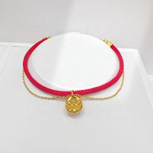 Pulsera de cuerda roja con circonitas, chapada en oro, plata 925, estilo veraniego, para chicas, precio de fábrica. - Product Image 3
