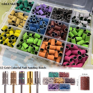 Kit de tambour de ponçage, 360 pièces, manchons de <span class=keywords><strong>ponceuse</strong></span> à tambour et 12 pièces mandrins à tambour pour outil rotatif <span class=keywords><strong>Dremel</strong></span>, bandes de ponçage des ongles - Product Image 1