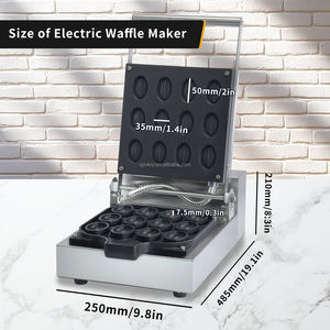 Macchina per <span class=keywords><strong>Waffle</strong></span> Belga a Doppio Lato Antiaderente Elettrica Commerciale in Acciaio Inox 1300W per Uso Domestico e Alberghiero - Product Image 5