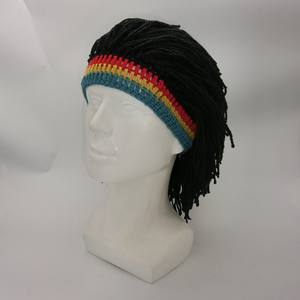 Peluca de Hilo Creativa de Estilo Reggae Salvaje para Halloween, Divertida Gorra Tejida Rasta - Product Image 2