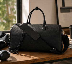 Factory Customized Wholesale Large Capacity Portable PU Leather zippered travel <b>bags</b> men's travel shoulder <b>bags</b> - Product Image 5