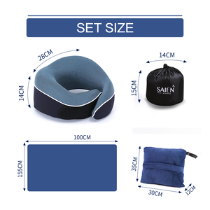 Selimut Perjalanan Multifungsi <span class=keywords><strong>Set</strong></span> Masker Mata 3D Hitam Kualitas Tinggi Bantal Leher Perjalanan Ergonomis dengan Sumbat Telinga - Product Image 5