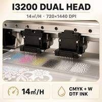 Impresora DTF de 650 mm de Ancho I3200 con Cabezal Doble 14 ㎡ Impresión CMYK de Alta Velocidad en Blanco para Camisetas, Almohadas, Edredones, Personalización Empresarial