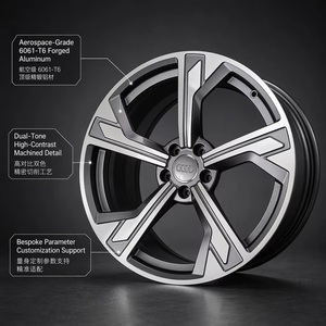 Rines Forjados Personalizados 6061-T6 de 18 19 20 21 22 Pulgadas Cyclone de 5 Radios para <span class=keywords><strong>Audi</strong></span> A5 <span class=keywords><strong>A7</strong></span> RS6 RS7 en Color Gris Metálico Mecanizado de Alto Rendimiento 5x112 - Product Image 1