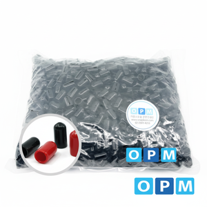 GA OPM Capuchons d'extrémité de câble noirs souples 3mm 1000 pcs/sac - Product Image 1