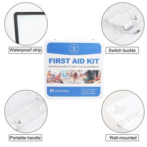 Botiquín de Primeros Auxilios de Metal para 50 Personas, 175 Piezas, Accesorios Médicos Básicos, Botiquín de Primeros Auxilios para el Hogar, Oficina y Exteriores - Product Image 4