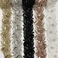 Bargin Deals On Beautful Wholesale pearl beaded lace trim 