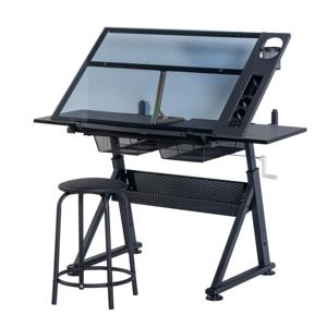 Gran oferta, escritorio de ordenador ajustable en altura, escritorio de estudio de cristal, mesa de dibujo - Product Image 4