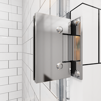 Porte de douche d'angle moderne sans cadre en verre trempé de 3/8 po avec charnières pour salle de bain, hôtel et villa