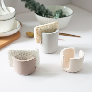 Portaspugna in ceramica di marca personalizzato portaspugna in diatomite ecologico assorbente - Product Image 1