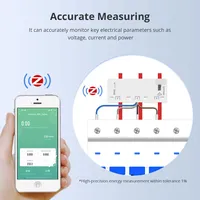 Medidor de Energía Inteligente Trifásico de 4 Hilos Zemismart 63A Tuya Zigbee WiFi, Sensor de Monitoreo de Energía con Alarma, 208V 415V, Control por Aplicación Smart Life