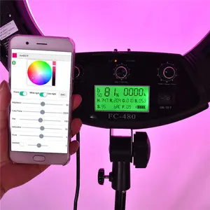 Satış Yidoblo siyah FC480 RGB LED halka ışık LED Video makyaj lambası fotoğraf film filmi stüdyo yayın halka lamba 2M standı + çanta