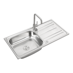 Évier de cuisine à une cuvette en acier inoxydable de <span class=keywords><strong>1</strong></span> mètre avec plateau 304/201 avec égouttoir - Product Image 5