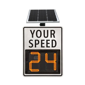 Güneş enerjili LED trafik hız Radar işareti yanıp sönen hız sınırı göstergesi karayolu güvenliği MPH Radar hız tespit römork - Product Image 2
