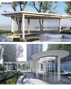 Pergola en acier inoxydable sur mesure, structure extérieure, sculpture métallique créative, aménagement paysager pour parcs et zones scéniques, résistante aux intempéries - Product Image 2