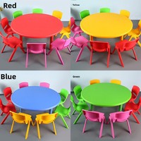 Table pour enfants Dake réglable en hauteur, en plastique coloré, 4 places, style moderne minimaliste, table à manger détachable pour la maternelle