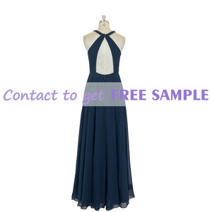 Robes de <span class=keywords><strong>demoiselle</strong></span> <span class=keywords><strong>d</strong></span>'<span class=keywords><strong>honneur</strong></span> TEENYEE, modernes, dernières tendances, en mousseline de soie, avec fente latérale, col en V, bleu marine foncé, <span class=keywords><strong>robe</strong></span> de soirée élégante - Product Image 4