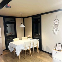 Maison préfabriquée en conteneur de 40 pieds à assembler rapidement, toit plat, extensible, avec salle de bain et cuisine pour ateliers