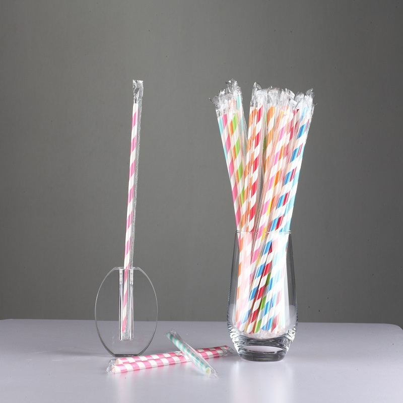 Factory Price Straw Custom Party Milk Tea Beverage Paper Straws Color Independent Packaging Disposable Biodegradable Model DZ004