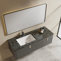 Meuble de salle de bain mural en MDF de style moderne, panneau peint, armoire avec miroir intelligent, fonction étanche, adapté aux maisons