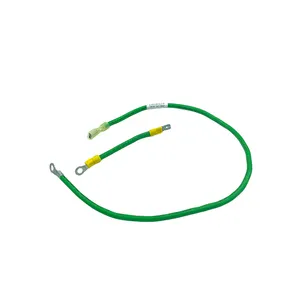 Factory Wholesale Ground Strap Cable Assembly Ul 1015 10 Awg 10 Ring Terminal 250 Male Tab 250 Female Disconnect