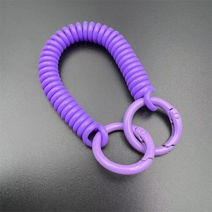 Porte-clés spirale rétractable antivol avec cordon extensible de sécurité et mousqueton métallique pour clés - Product Image 3