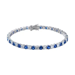 Factory Price Custom Design Tennis 925 Silver Bracelets Women iced out hip hop charms cz diamond moissanite tennis bracelet