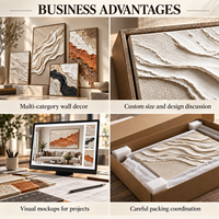 Art mural en grès 3D sur mesure, peinture texturée personnalisée pour la décoration de maisons, hôtels et villas de luxe