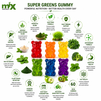 Super Veggies Green Superfoods Extract Probiotic Blend Vitamin Gummies pour la santé intestinale, l'immunité et le soutien quotidien du bien-être