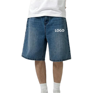 Pantalones Cortos de Mezclilla para Hombre, Estilo Vintage, Transpirables, Ecológicos, Cintura Media, Lavado Claro, Azul/Negro, Corte Holgado, Verano 2026 - Product Image 3