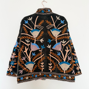 Veste en velours Suzani brodée, doublure en coton écologique matelassée, automne/hiver, style indien, taille plus, pour femmes - Product Image 2