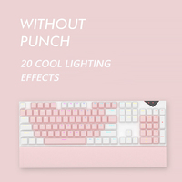 Clavier ergonomique de bureau rose crème à 105 touches avec interrupteurs et poignée magnétique