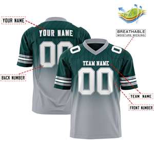 Camiseta de Fútbol Americano Personalizada con Degradado Verde Medianoche y Gris para Exteriores - Product Image 2