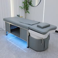 Nouveau Lit de Massage Électrique Moderne en Cuir PU pour Hôtel, Chaise de Lavage de Cheveux, Table de Massage, Lit de Spa pour Shampoing Corporel