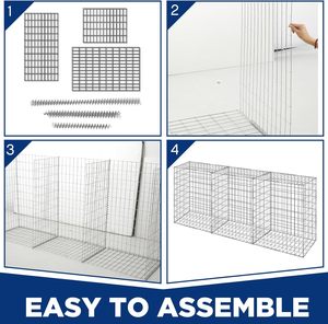 Paniers gabions modulaires en treillis métallique <span class=keywords><strong>galvanisé</strong></span> Tandefio, jardinières en pierre <span class=keywords><strong>à</strong></span> trous carrés, modèle CLO-Tandefio-1666, pose rapide et facile - Product Image 4