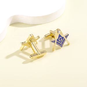 Boutons de manchette <span class=keywords><strong>franc</strong></span>-<span class=keywords><strong>maçon</strong></span> en alliage couleur or pinces à <span class=keywords><strong>cravate</strong></span> maçonnique ensemble de boutons de manchette bon marché et meilleur vente en gros - Product Image 5