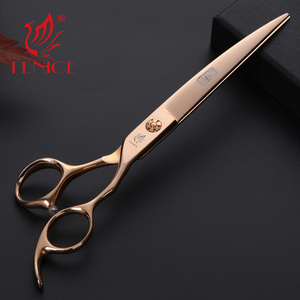 Fenice 7.5 Inches <span class=keywords><strong>Rose</strong></span> Golden 440C Steel Professional Pet Grooming Curved Scissors - Product Image 6