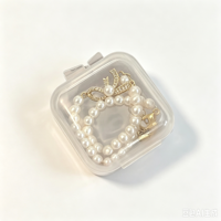 Boîte à bijoux portable en plastique transparent avec fermeture à clip, petite boîte de rangement pour bijoux, pour boucles d'oreilles, bagues, colliers, boîte de rangement pour bijoux de voyage